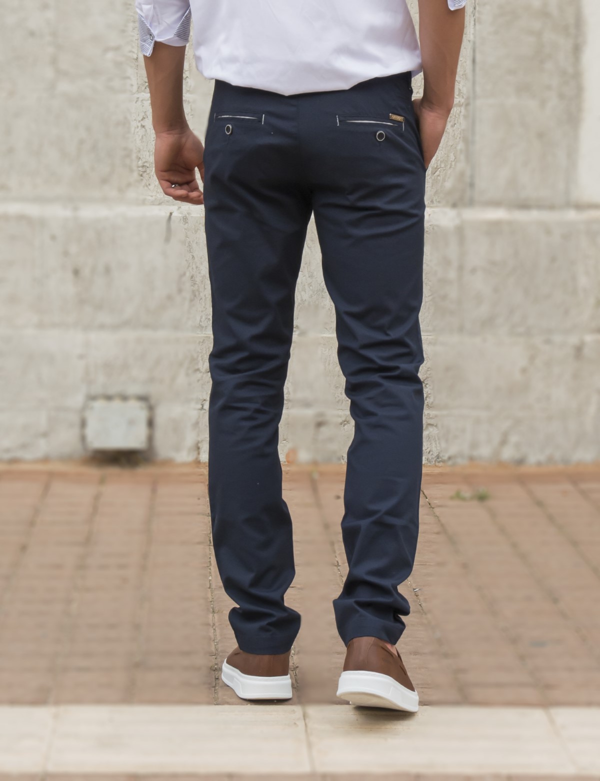 Trial ανδρικό μπλε υφασμάτινο Chinos παντελόνι 23 LoganB φωτογραφία